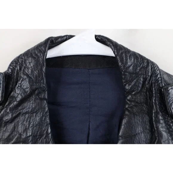 Vtg 70s Streetwear Mens 40 Distressed Safari Bush Leather Shirt Jacket Shacket